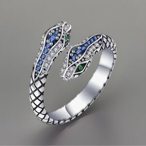 Silver snake ring adjustable